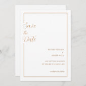 Minimaal Gouden Stijlvolle Moslim Trouwkaart Save Save The Date (Voorkant / Achterkant)