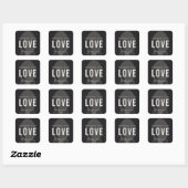 MINIMAAL GRAY ZWARTE SPOON CHEF BEREID MET LOVE VIERKANTE STICKER (Vel)