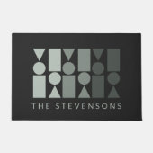 Minimaal grijs groen geometrisch ontwerp, aangepas deurmat (Voorkant)