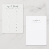 Minimaal grijs script zwart 7 oorringscherm visitekaartje (Voorkant / Achterkant)