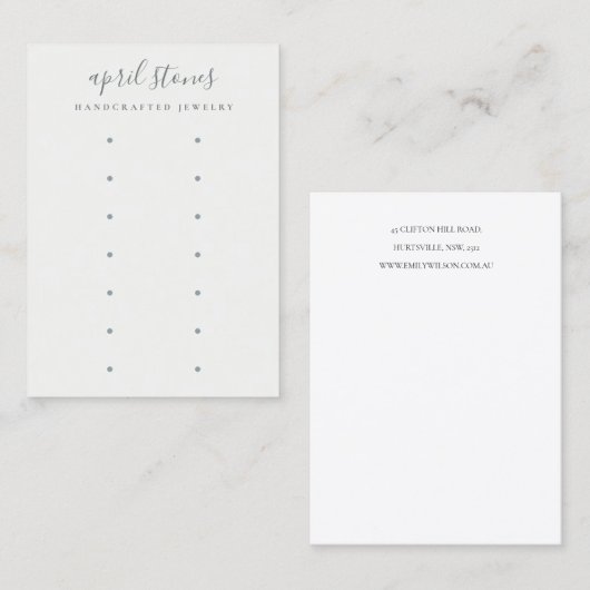 Minimaal grijs script zwart 7 oorringscherm visitekaartje (Voorkant / Achterkant)