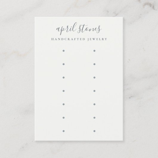 Minimaal grijs script zwart 7 oorringscherm visitekaartje (Voorkant)