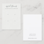 Minimaal grijs script zwart wit 2 oorringend beeld visitekaartje (Voorkant / Achterkant)