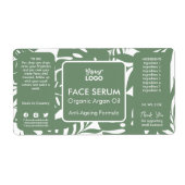 Minimaal groen botanisch tropisch blad aangezicht etiket (Voorkant)