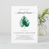 Minimaal Groen Tropisch Blad Repetitie Diner Kaart (Staand voorkant)