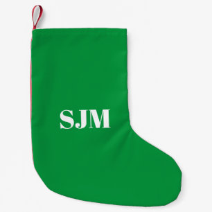 Minimaal groen wit rood Aangepast monogram Kleine Kerstsok