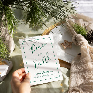 Minimaal Groene vrede op aarde kerstkaart Kaart