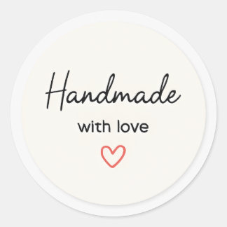 Minimaal handgemaakt met liefde sticker
