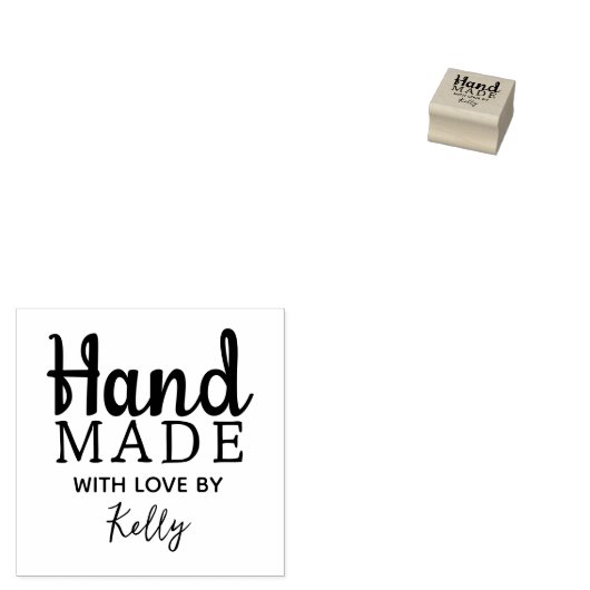 Minimaal handgemaakt, script 	rubberstempel (Gestempeld)