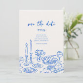 Minimaal handgetekende speelse Doodle Save the Dat Date (Staand voorkant)