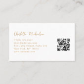 Minimaal handschrift wit QR-code Visitekaartje (Achterkant)