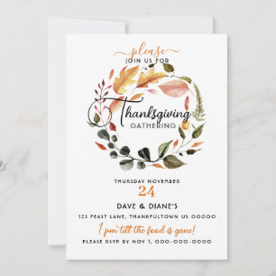Minimaal Herfst krans Thanksgiving verzamelen Kaart