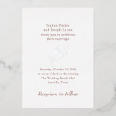 Minimaal Hoefijzer | Rustic Brown Wedding Zilver Folie Uitnodiging (Voorkant)