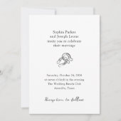 Minimaal Hoefijzer | Rustieke zwart-wit bruiloft Kaart (Voorkant)