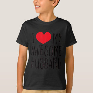 Minimaal Ik hou van mijn geweldige man rode hart T-shirt