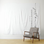 Minimaal Just Married Script Huwelijksdecoratie Ac Wandkleed (In Situ (horizontaal))