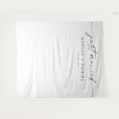 Minimaal Just Married Script Huwelijksdecoratie Ac Wandkleed (Voorkant (horizontaal))