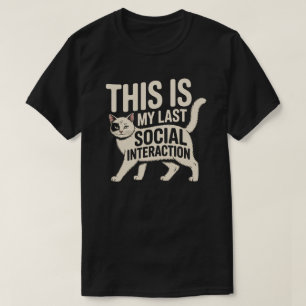 Minimaal kat ontwerp voor laatste sociale interact t-shirt