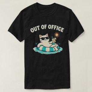 Minimaal Kat Ontwerp voor Stille Nachten T-shirt