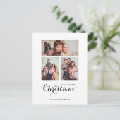 Minimaal kerstfeest 3 fotocollage feestdag briefkaart (Staand voorkant)