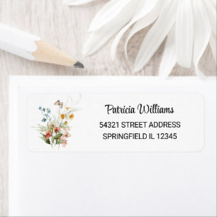 Minimaal kleurrijk Stilleven Floraal retouradres Etiket