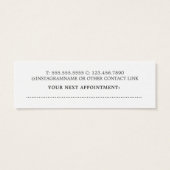 Minimaal Koel Zwart Wit Haar Pin Salon Mini Visitekaartjes (Achterkant)