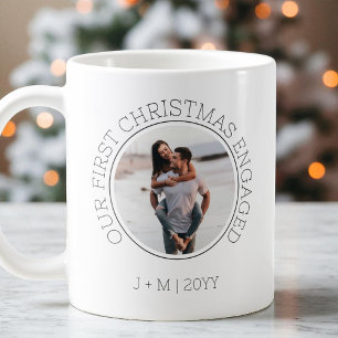 Minimaal Koppel 2 Foto Onze Eerste Kerst Verloving Koffiemok