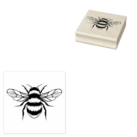 Minimaal kunstwerk van Bee Silhouette Rubberstempel (Gestempeld)