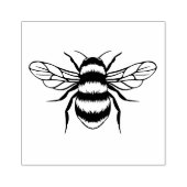 Minimaal kunstwerk van Bee Silhouette Rubberstempel (Afrduk)
