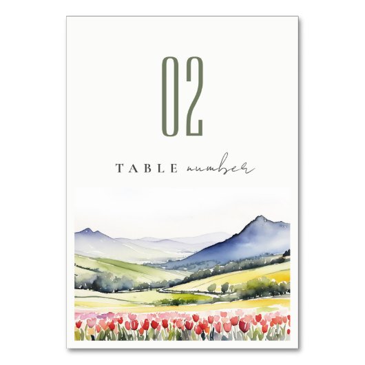 Minimaal landelijk lentebloem landschap bruiloft kaart (Achterkant)