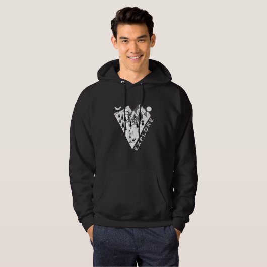 Minimaal landschap dennenbos hoodie (Voorkant volledig)