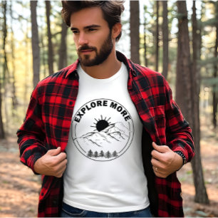 Minimaal landschap dennenbos t-shirt