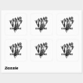 Minimaal landschap dennenbos vierkante sticker (Vel)