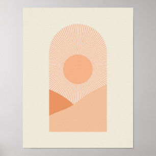 Minimaal landschap van woestijn Boho Poster
