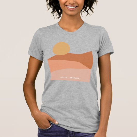 Minimaal landschap van woestijn t-shirt (Voorkant)
