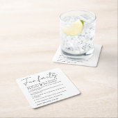 Minimaal leuk feit over bruidegom Bruiloft Vierkante Kartonnen Onderzetter (Insitu)