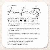 Minimaal leuk feit over bruidegom Bruiloft Vierkante Kartonnen Onderzetter (Voorkant)