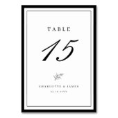 Minimaal Lijst Elegant Leaf Table Number Kaart (Achterkant)