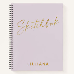 Minimaal Lila en goudgepersonaliseerd zakboek Notitieboek