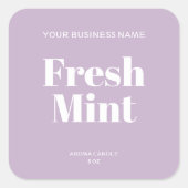 Minimaal Lila kaartenlabel Vierkante Sticker (Voorkant)