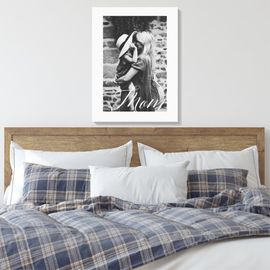 Minimaal Mam Script Black en White Photo Keepomwil Canvas Afdruk (Insitu (Slaapkamer))