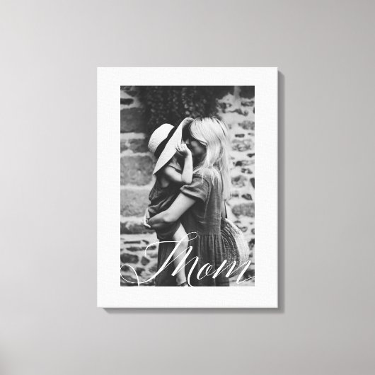 Minimaal Mam Script Black en White Photo Keepomwil Canvas Afdruk (Voorkant)