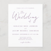 Minimaal mauve script bruiloft uitnodiging (Voorkant)