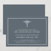 Minimaal medisch Afstuderen|Uitnodiging voor pensi Kaart (Voorkant / Achterkant)