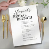 Minimaal menu Aangepaste bridal Brunch