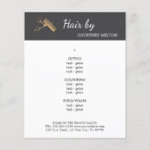 Minimaal menu Faux Gold Scissors Comb Haarstylist (Voorkant)