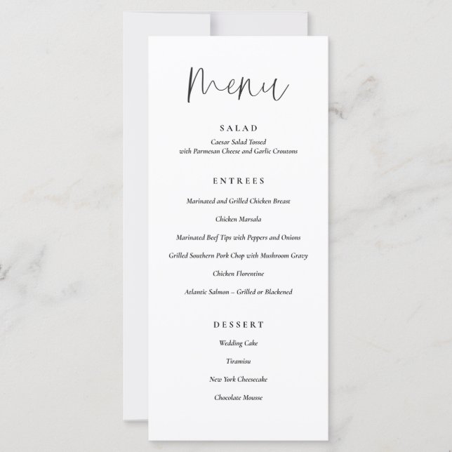 Minimaal menu Typografie Weddenschap (Voorkant)