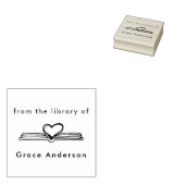 Minimaal met de hand getekend boek uit de biblioth 	rubberstempel (Gestempeld)