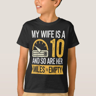 Minimaal Mijn vrouw 10 dus haar kilometers lege gr T-shirt