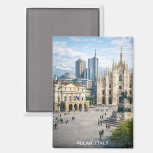 Minimaal Milaan Italië Stadsbeeld Landmerken Magneet